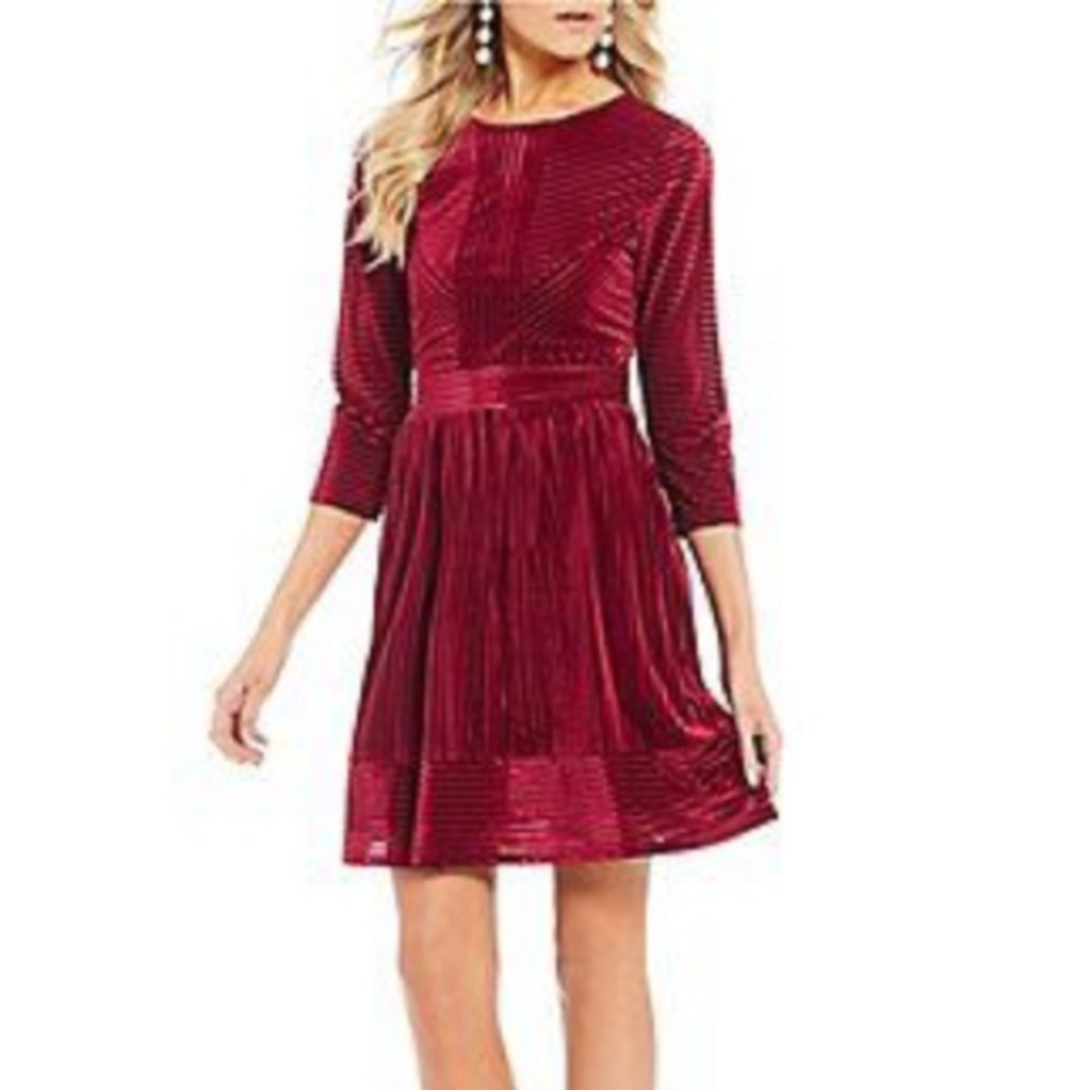 Red velvet dress